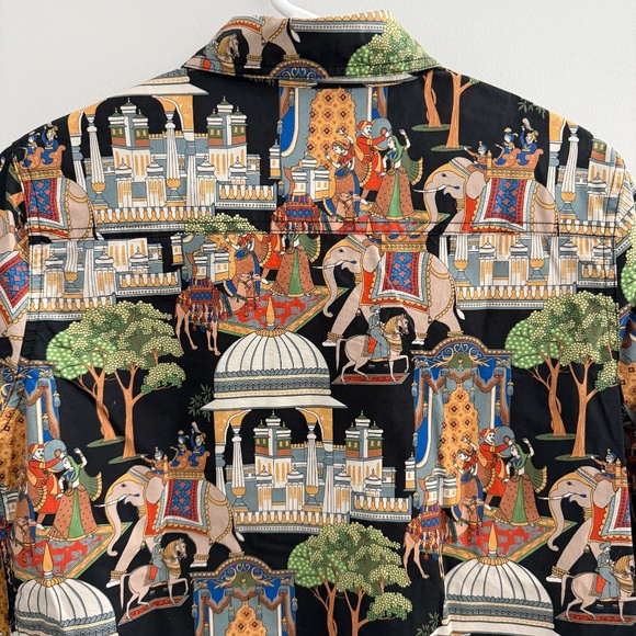 J MCLAUGHLIN LOIS SHIRT POPLIN PALACE STRETCH COTTON ELEPHANT ASIAN MOTIF S - Picture 7 of 11